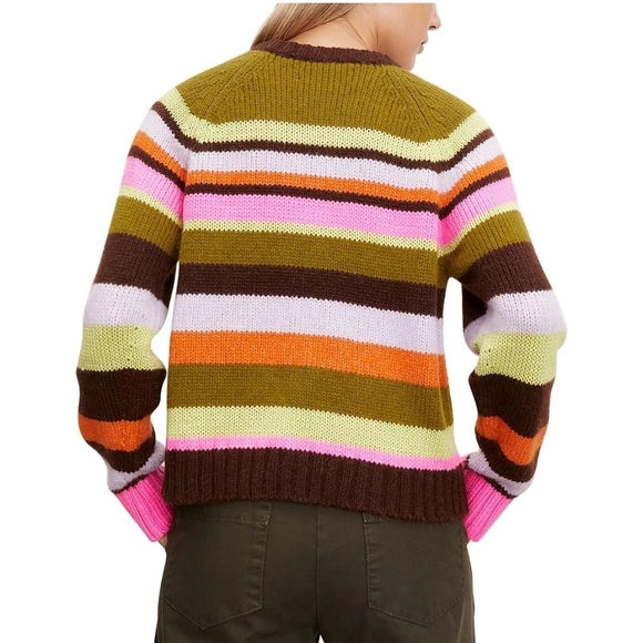 VELVET by Graham & Spencer Nessie Alpaca Stripe Sweater Womens Multi Crewneck XS - Picture 15 of 16